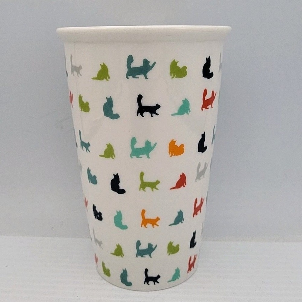 Unique Multi Color Cat Tumbler Coffee Tea Porcelain Cup IQ Accessories